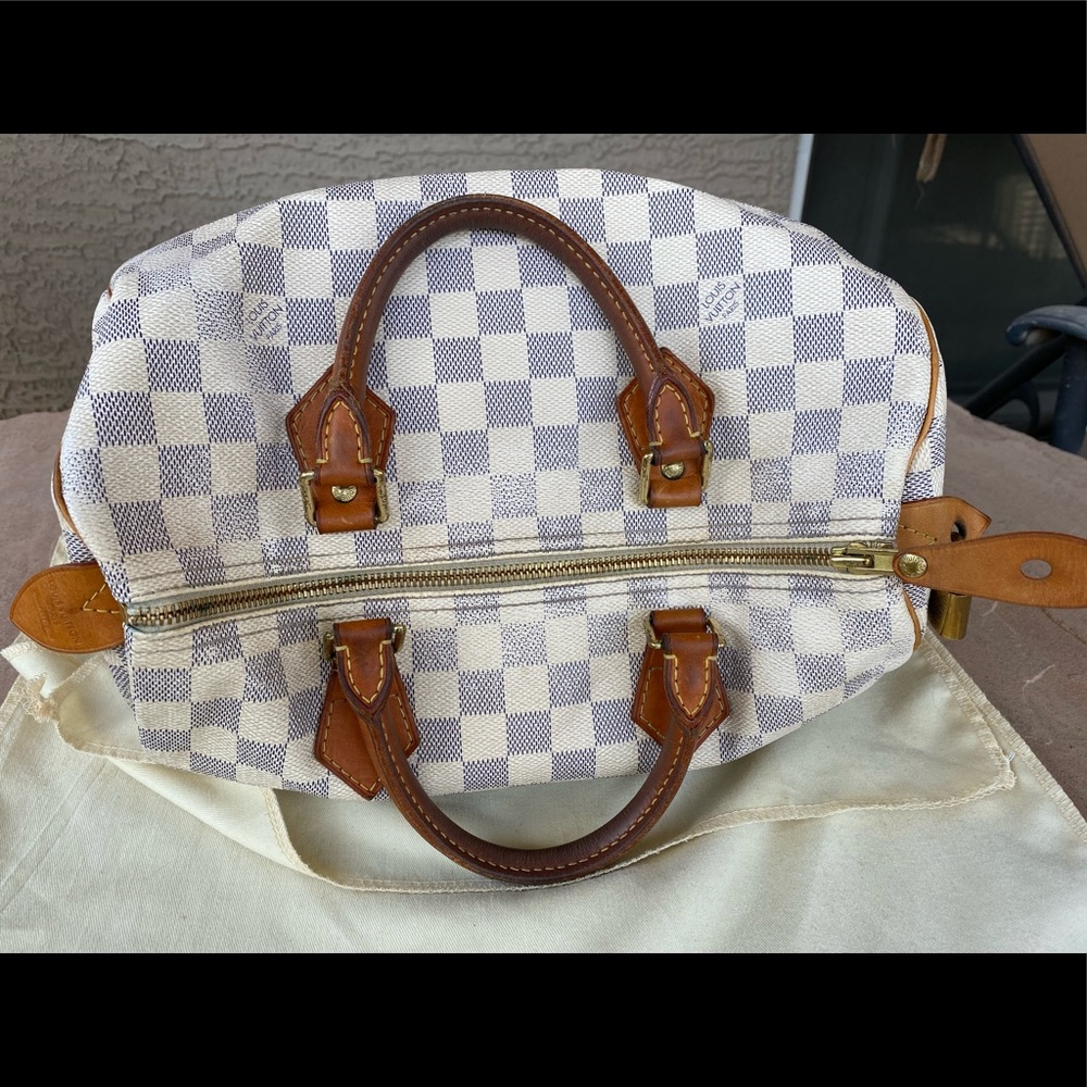 Authentic Louis Vuitton 30 speedy damier azure